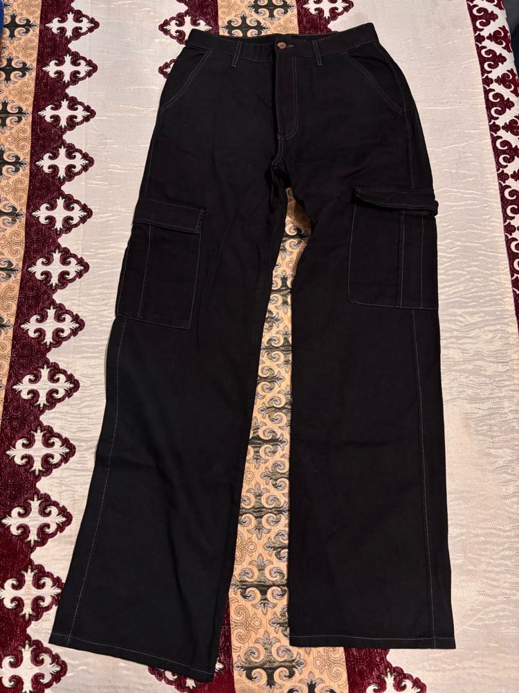 black cargo baggy pants for women