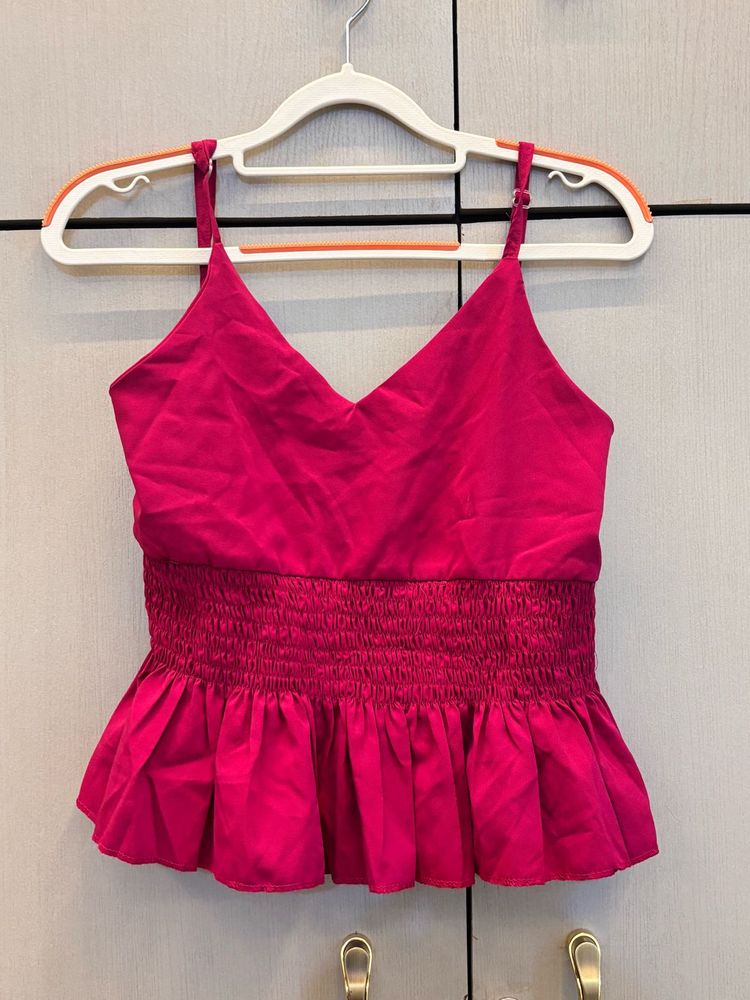 V-Neck Smocked Ruffle Top