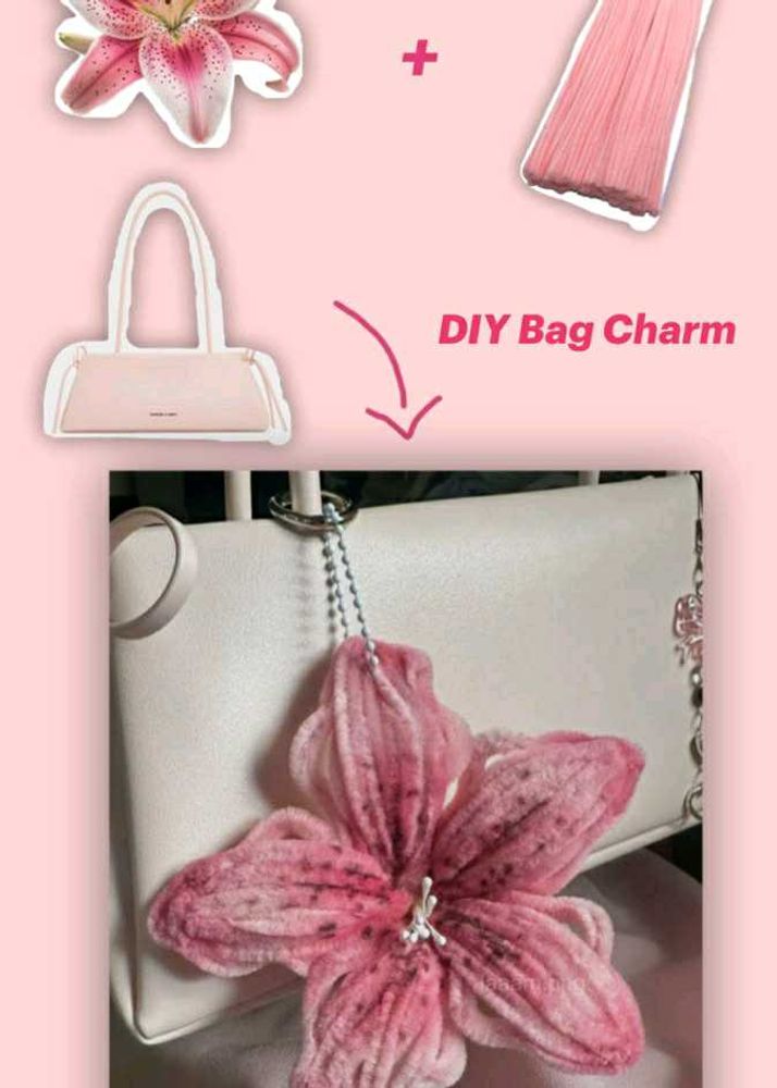 DIY Flower Bag Charm Accessory