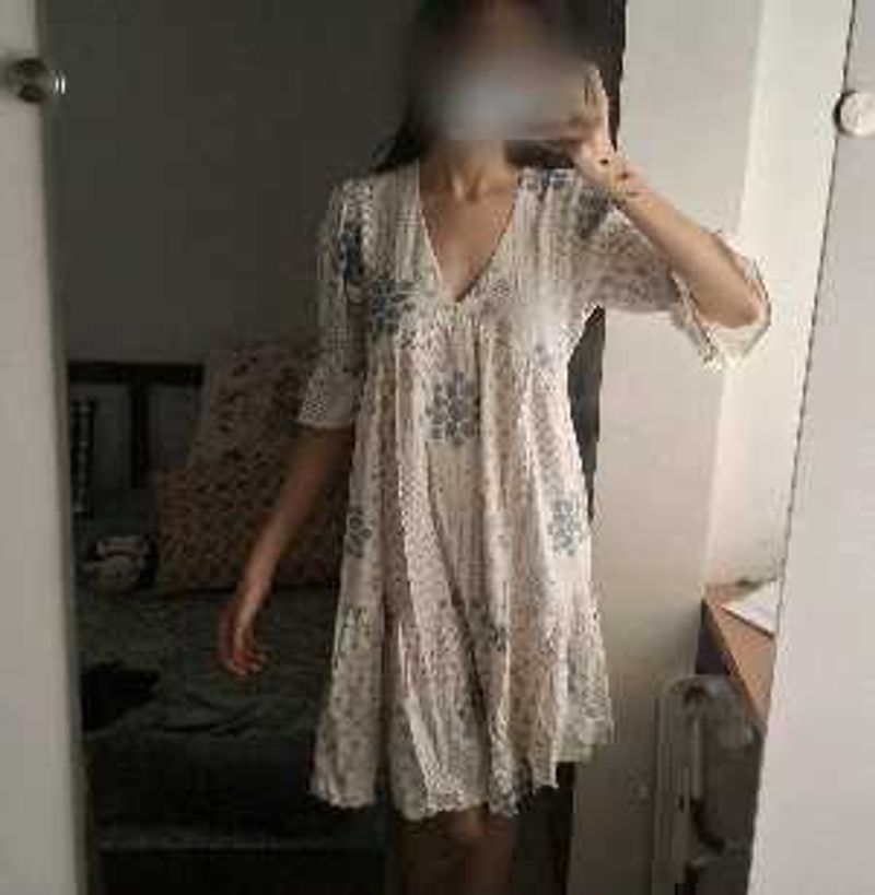 Boho Floral Print V-Neck Mini Dress