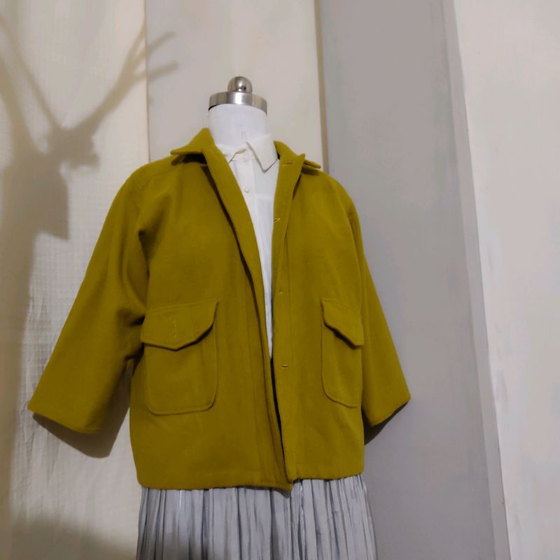 Olive Green Cropped Jacket