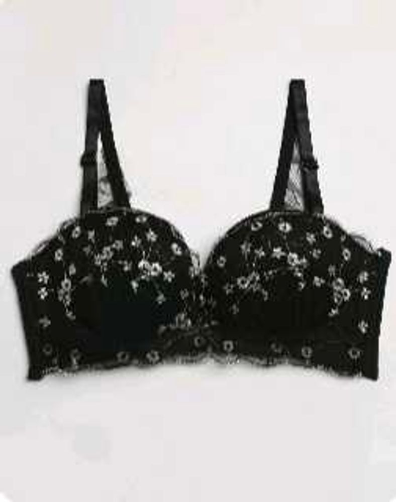 Black Lace Floral Bra