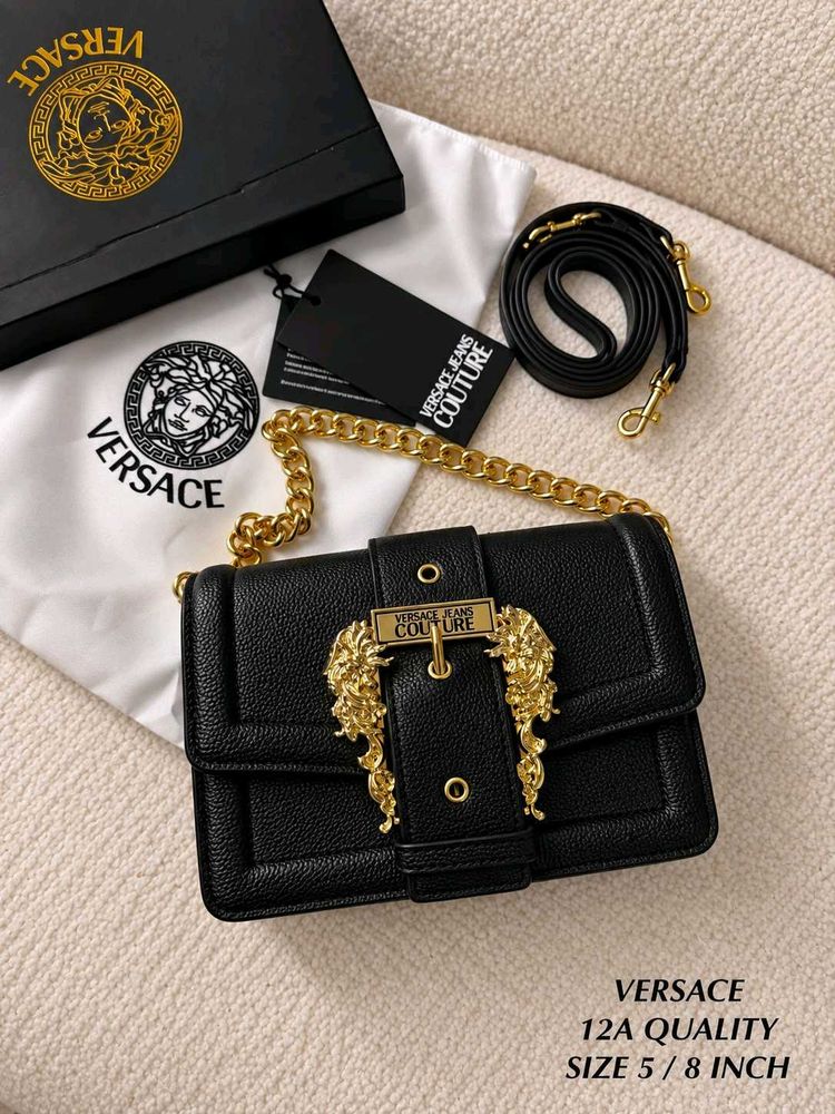 Versace Jeans Couture Black Leather Bag WD BOX