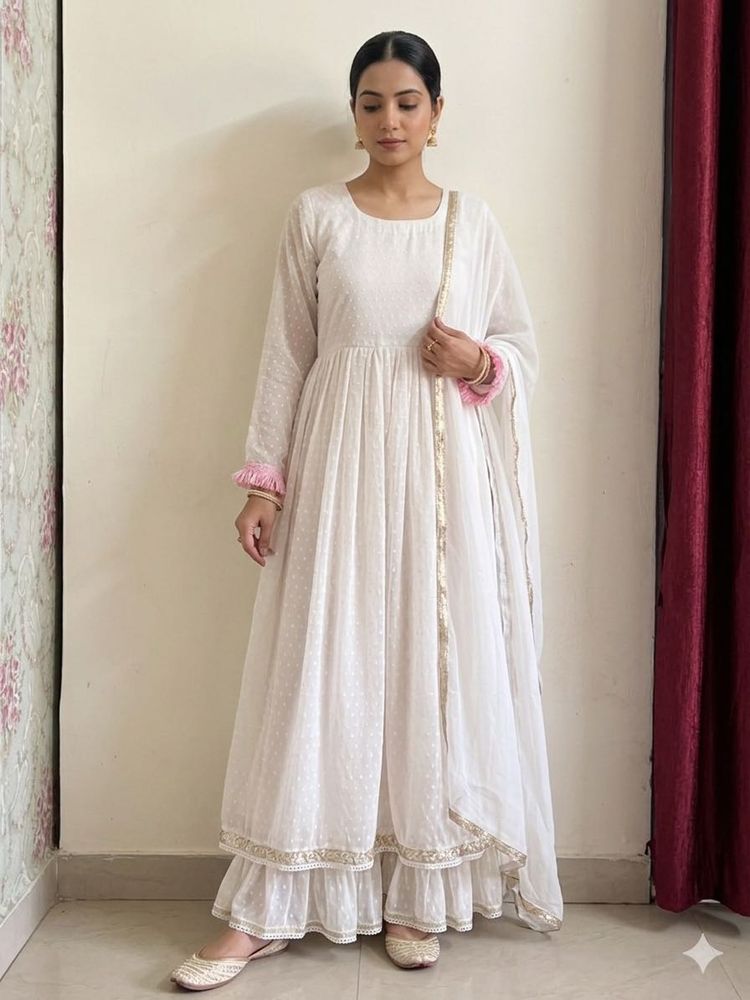 Elegant White Ethnic Gown