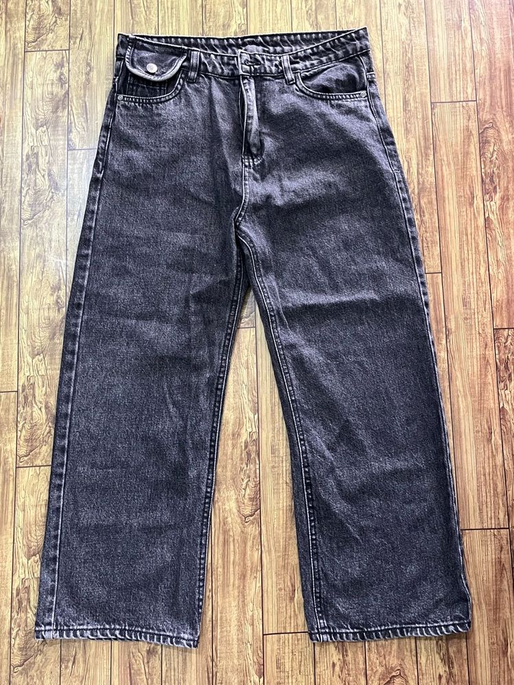 Stylish Black Wash Wide Leg Jeans