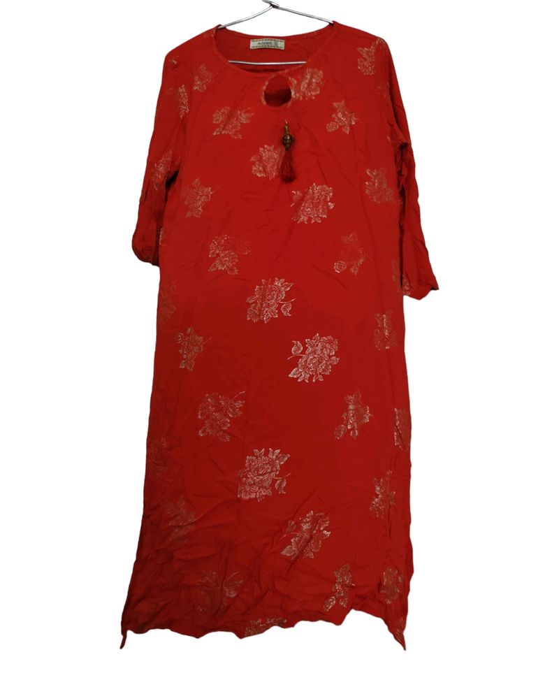 Printed Party Wear Cotton Kurta