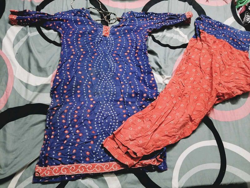 Blue &amp; Orange kurta set
