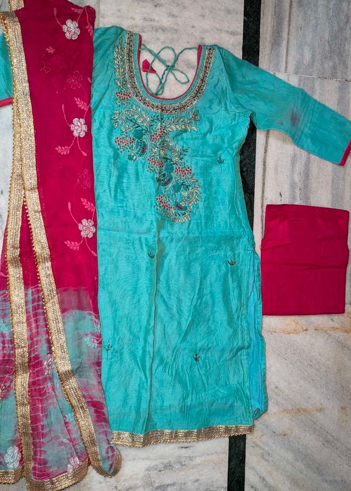 Beautiful handwork Kurta Set Suit.