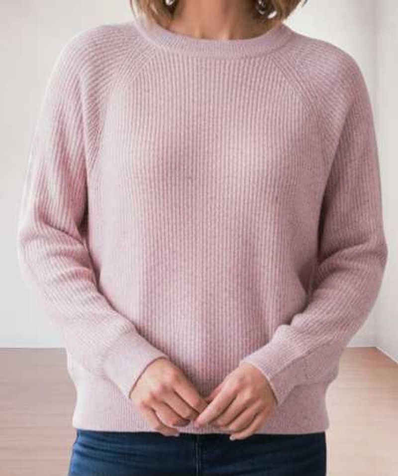 Pink Ribbed Knit Sweater