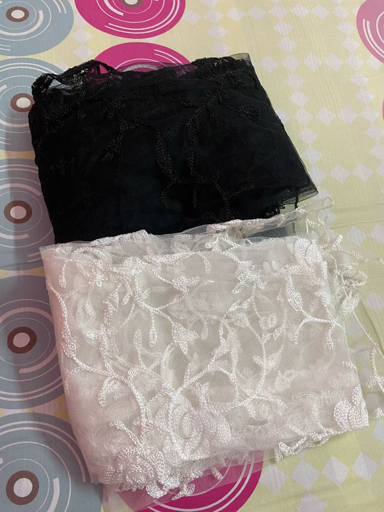 New Dupatta Set (Black &amp; White)