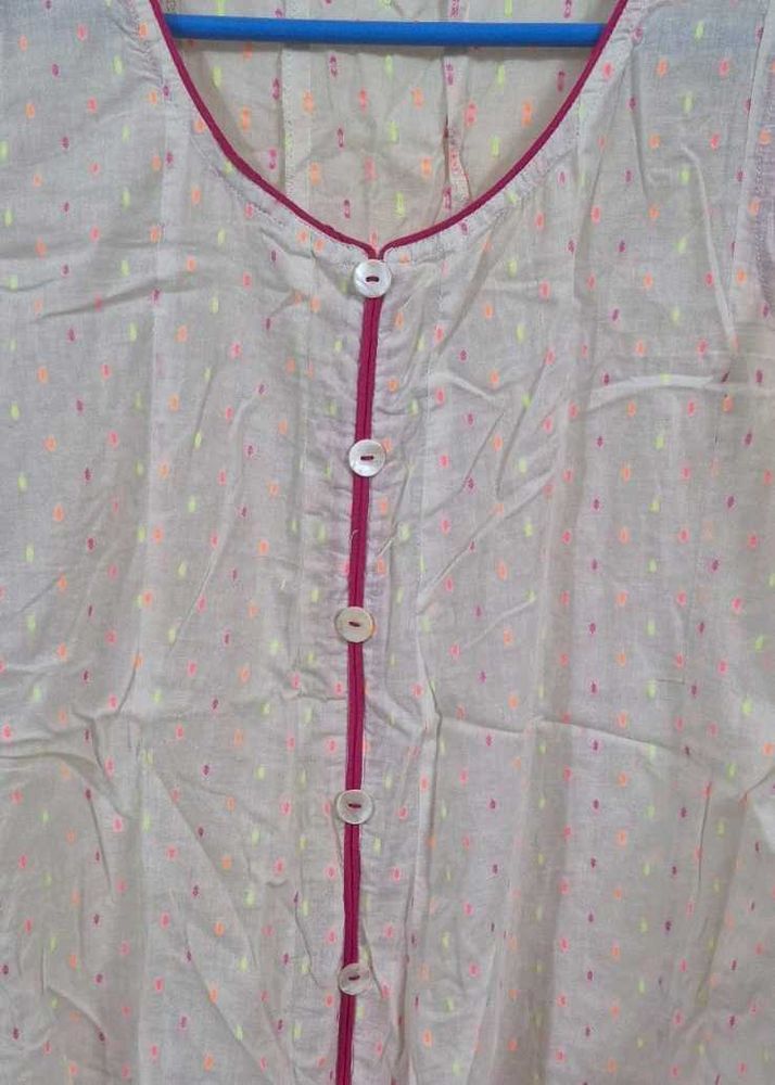 Off White Coloured Kurti
