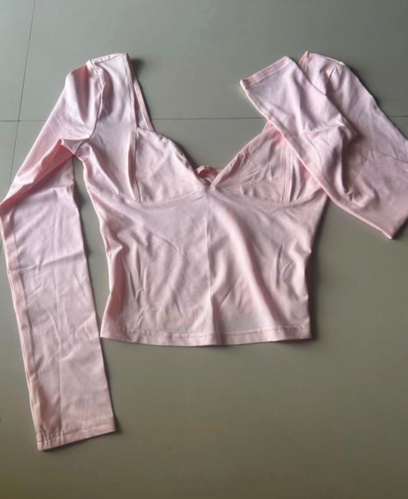 Pale Pink Long Sleeve Top