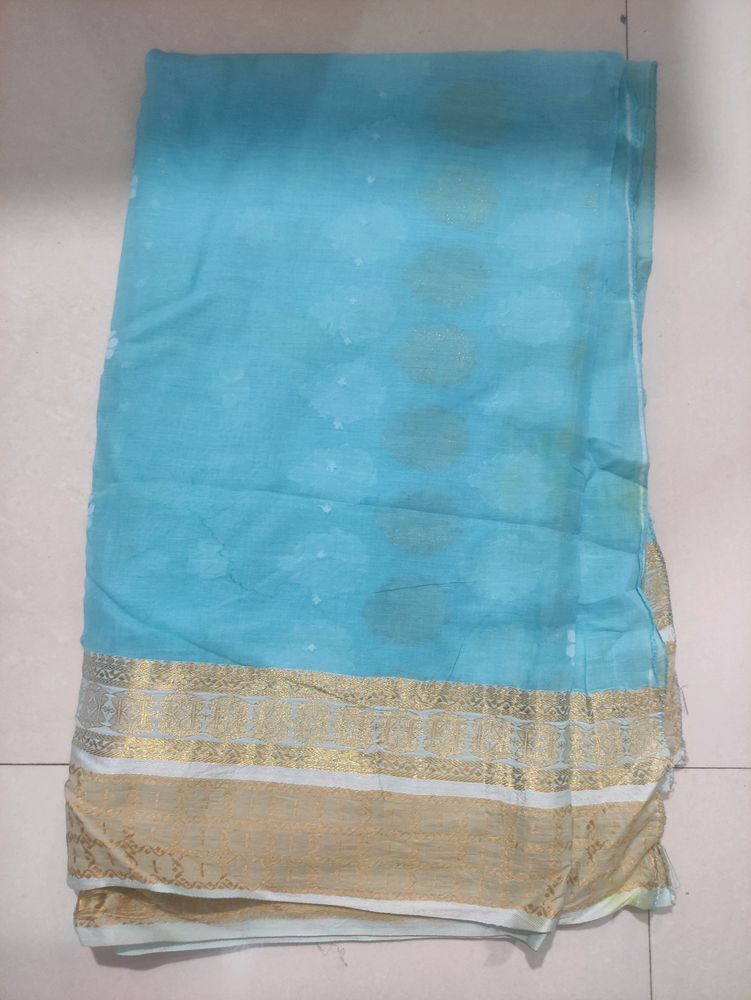 Blue 💙 Cotton Saree