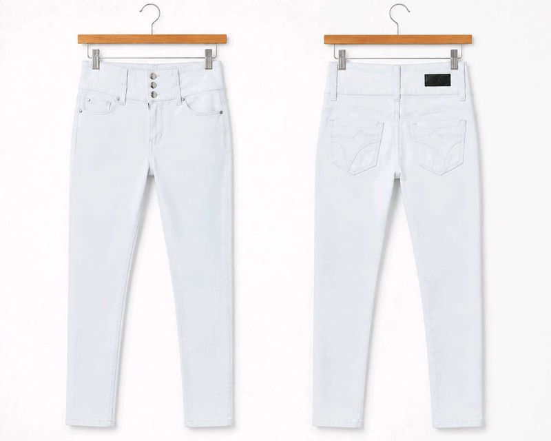High Waisted White Skinny Jeans