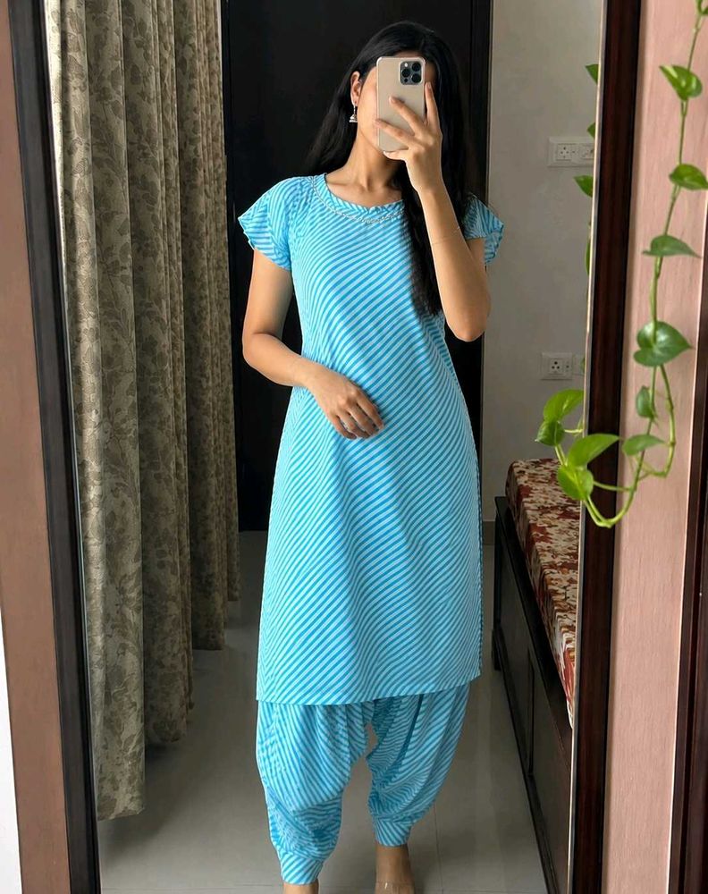 Blue Striped Kurta