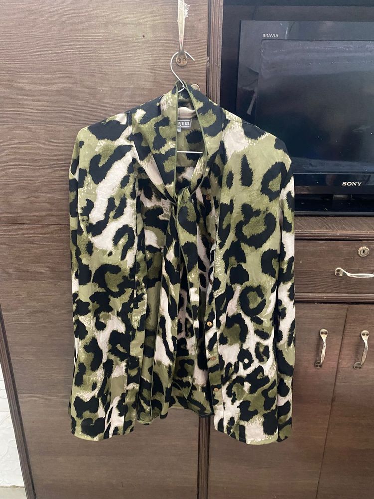 Green Animal Print Shirt