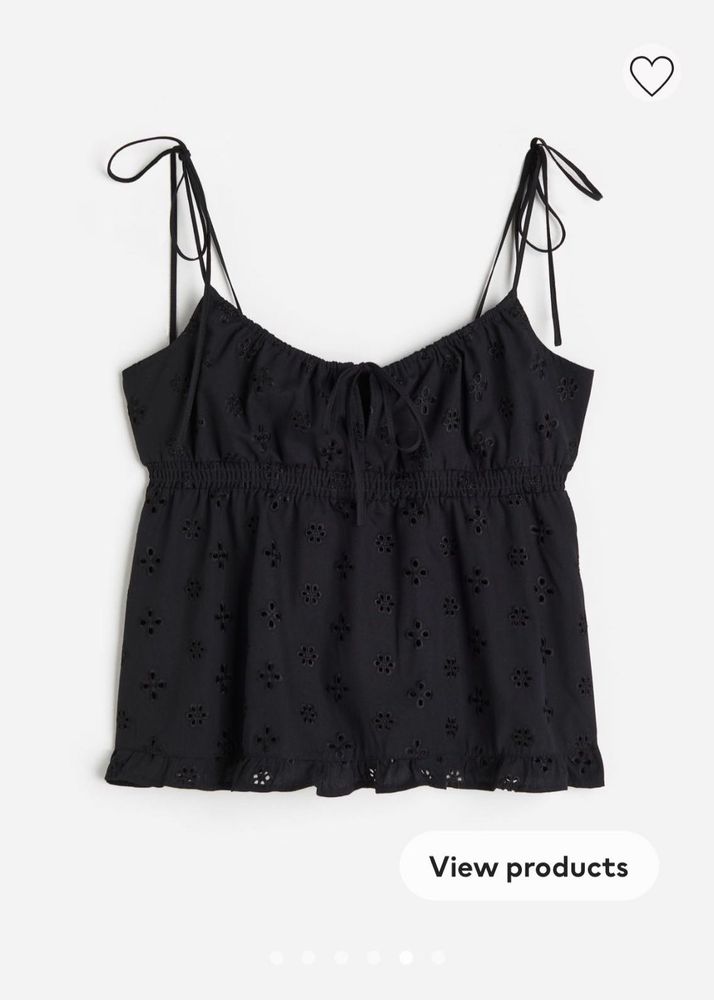 Chic Black Eyelet Camisole Top