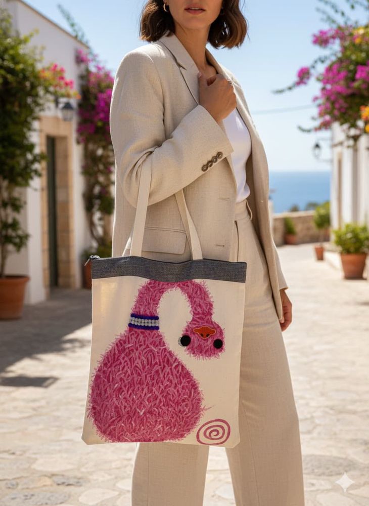 hand painted tote bag