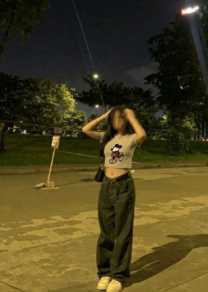 Cute Mickey Mouse Cropped T-Shirt