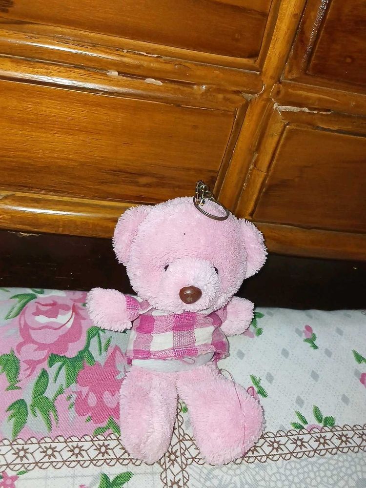 Cute Pink Teddy Bear Keychain 🎀🧸