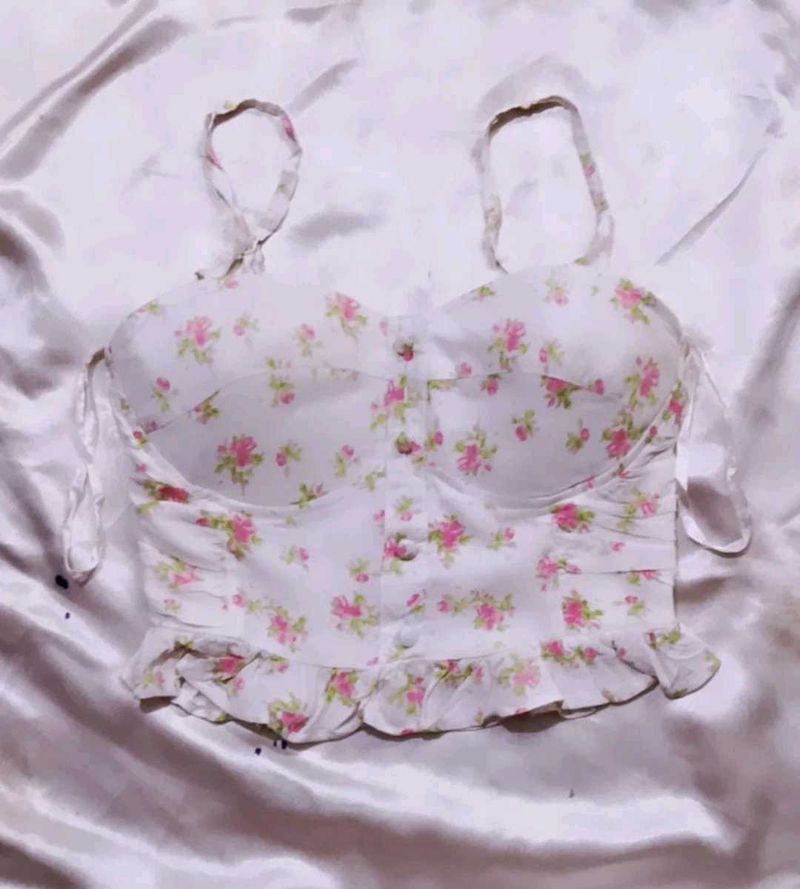 Floral Corset Crop Top