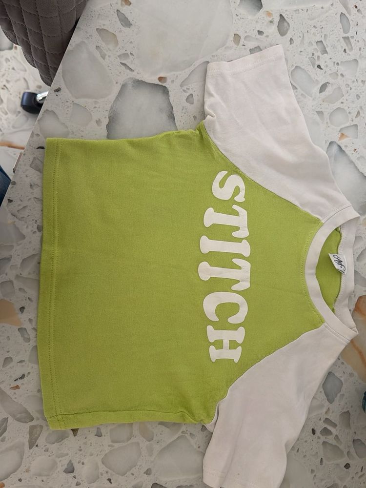 Lime Green "STITCH" T-Shirt