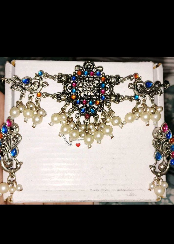 Ethnic Peacock Choker Necklace Set