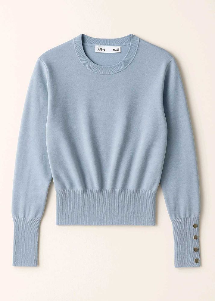 Light Blue Knit Top - ZARA