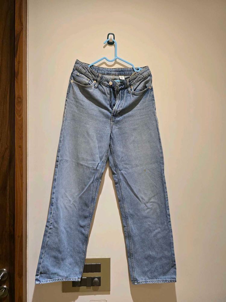 Light Wash Wide Leg Denim Jeans