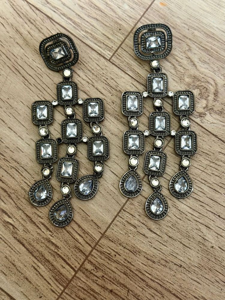 Elegant Dangle Earrings with Crystals