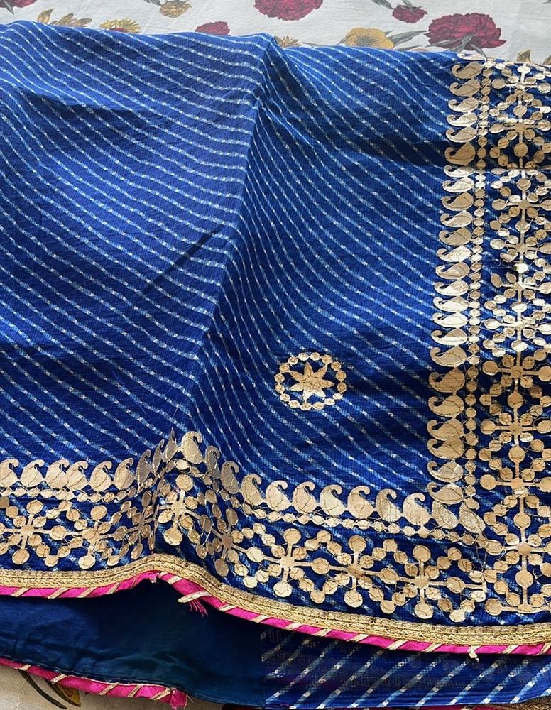 Royal Blue Saree with Golden Border