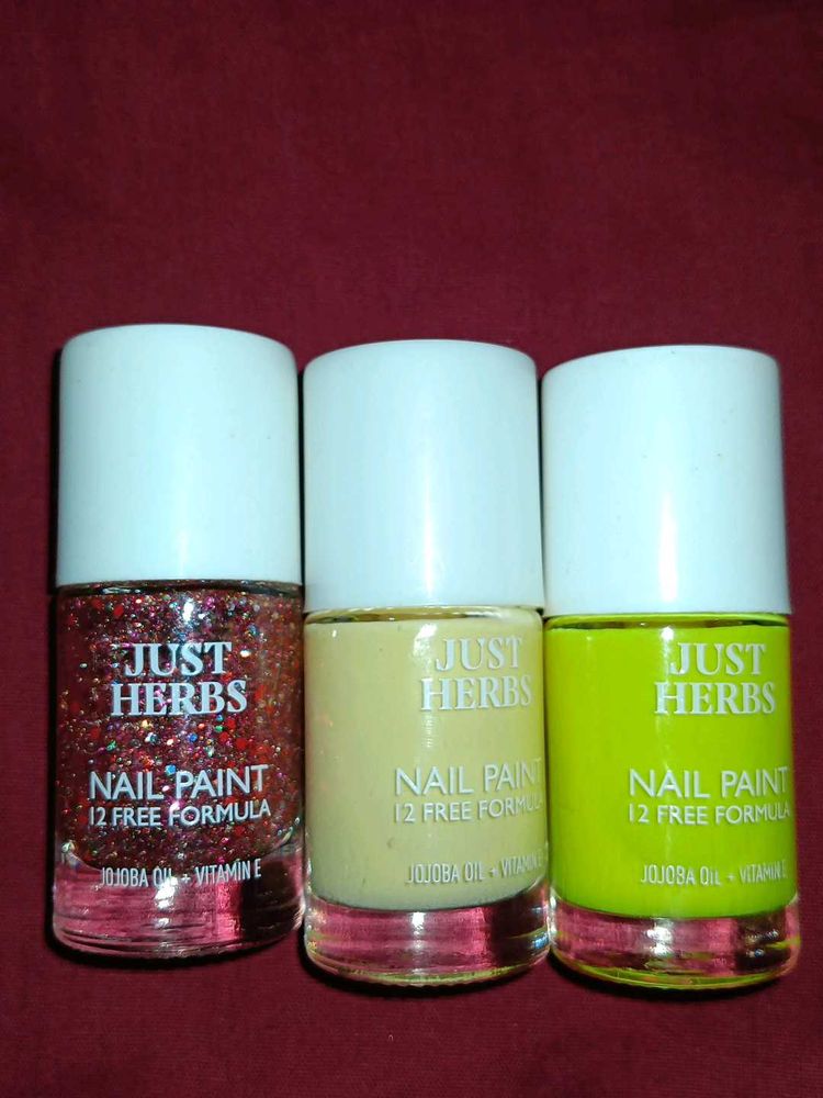 Just Herbs Nail Paint Set - 3 Shades