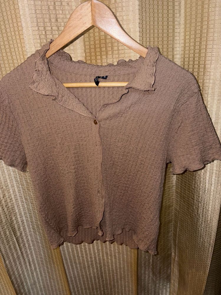 Brown Textured Top