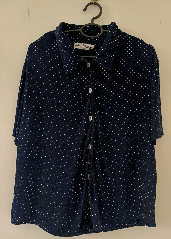 Polka Dot Button-Up Shirt