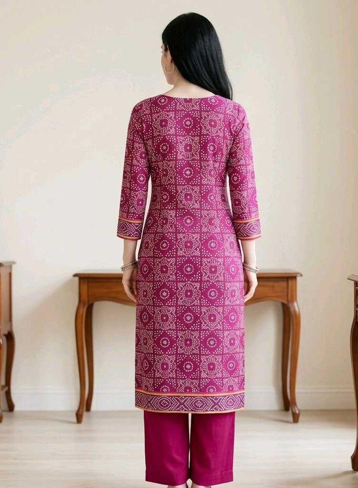 Bandhni kurti and pant plazo set
