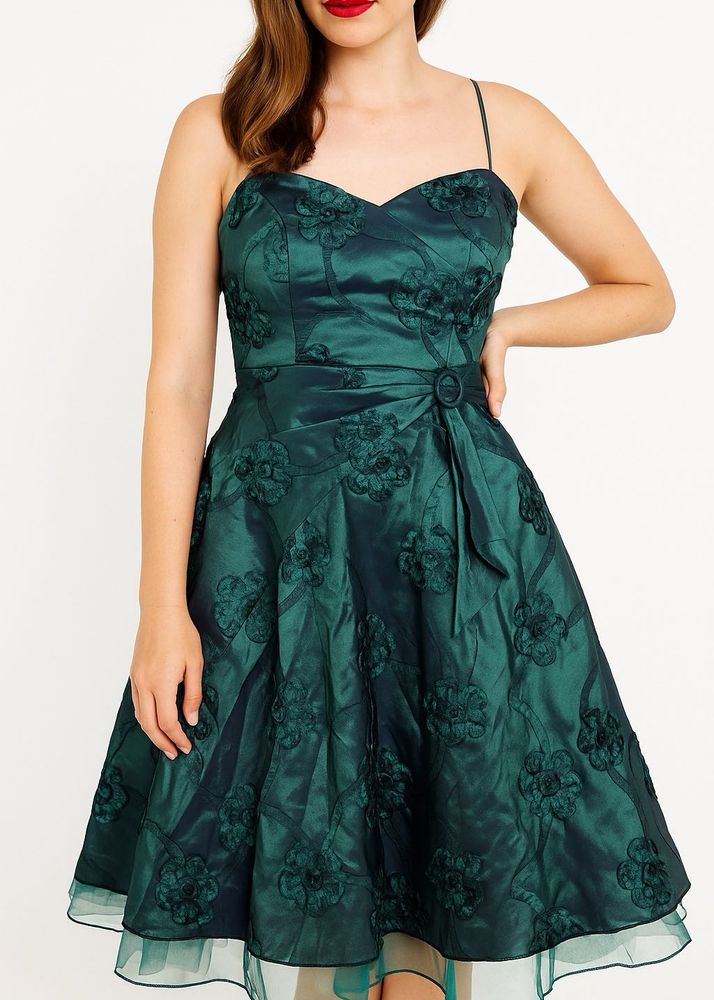 Emerald Green Floral Dress