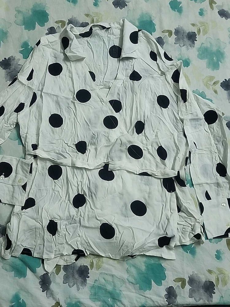 White Polka Dot Shirt
