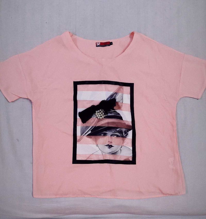 Vintage Style Woman Print Blouse