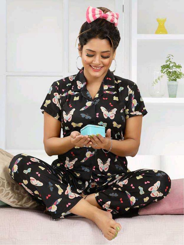 Cute Butterfly Print Pajama Set