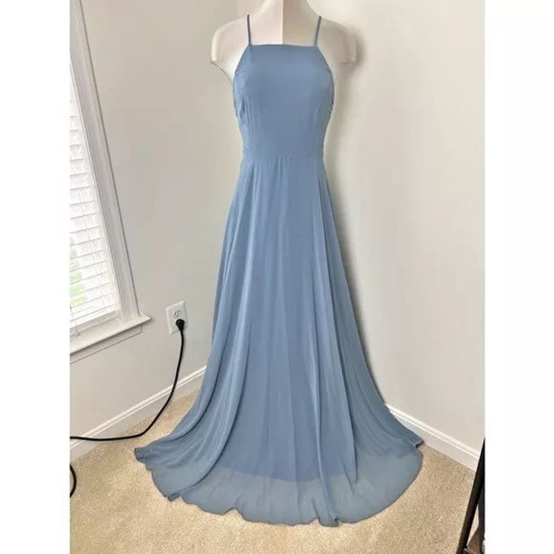 Lulu's Mythical Kind of Love Slate Blue Maxi Dress