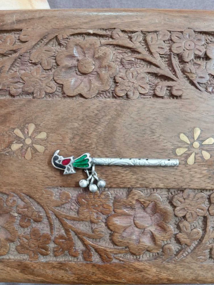 real 4.5g silver bansuri