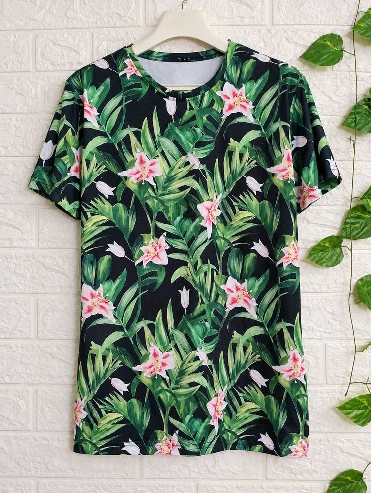 Tropical Floral Print T-Shirt
