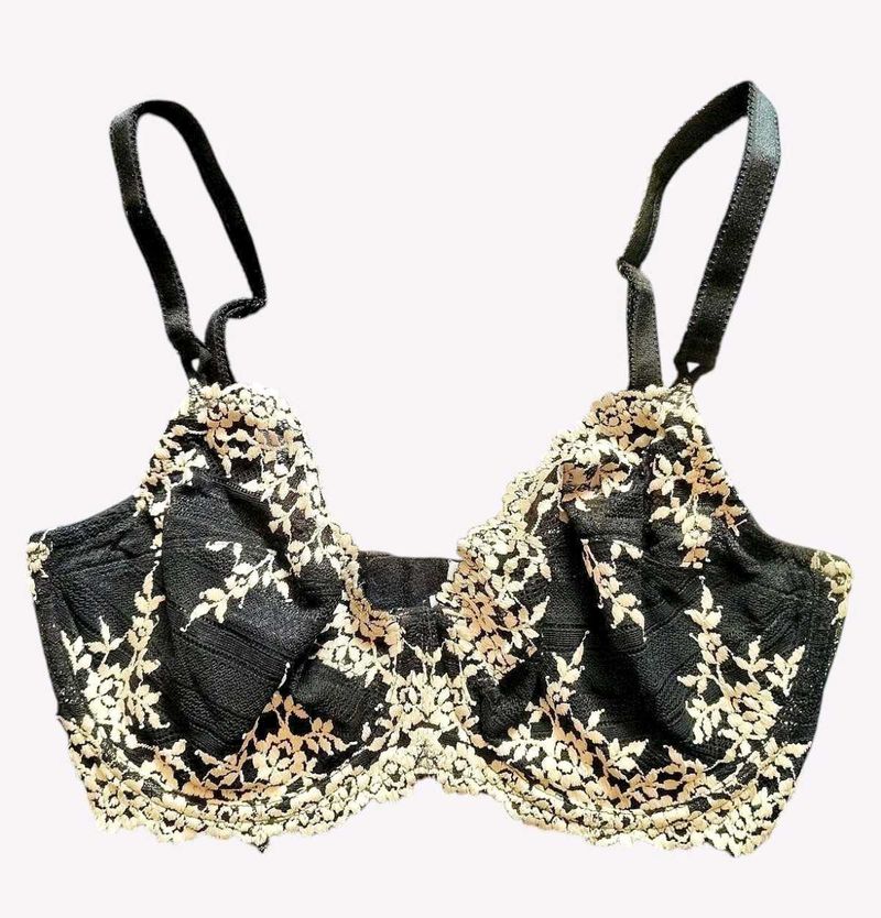 Elegant Black Floral Lace Bra