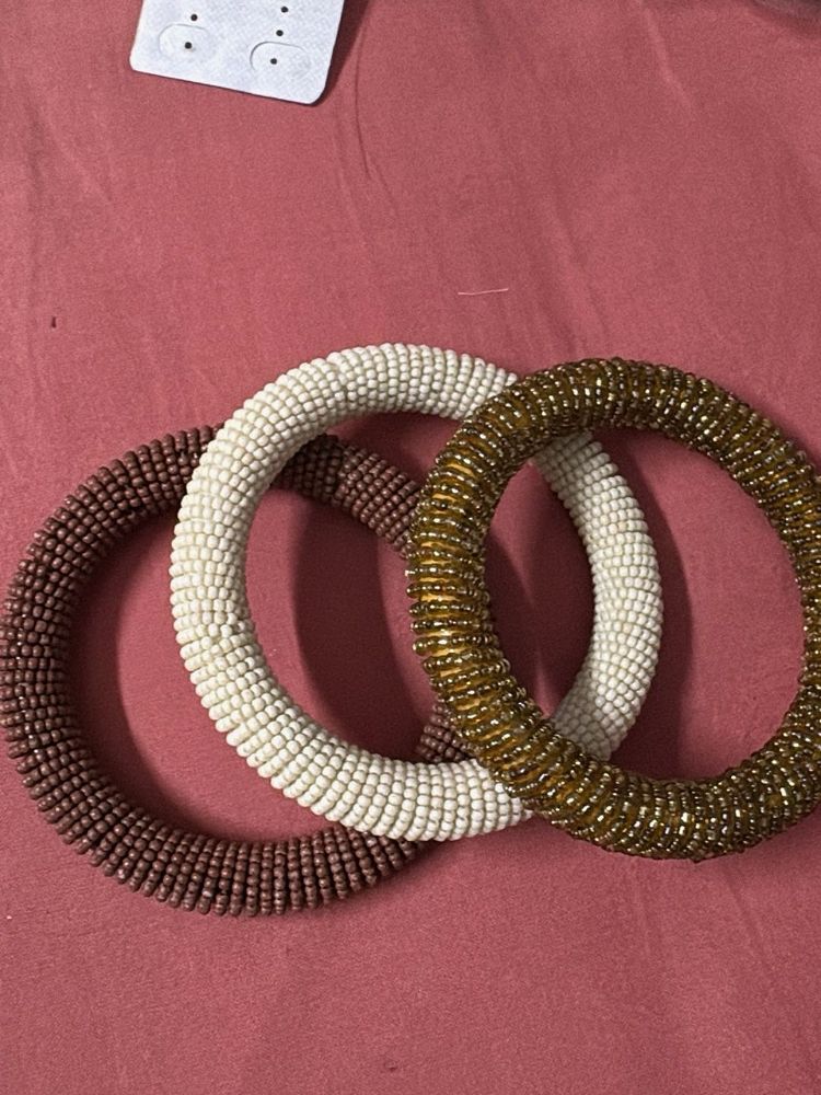 Set of 3 Beaded Bangles