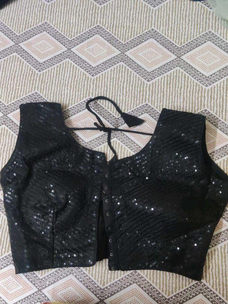 Sparkling Black Sequin Blouse