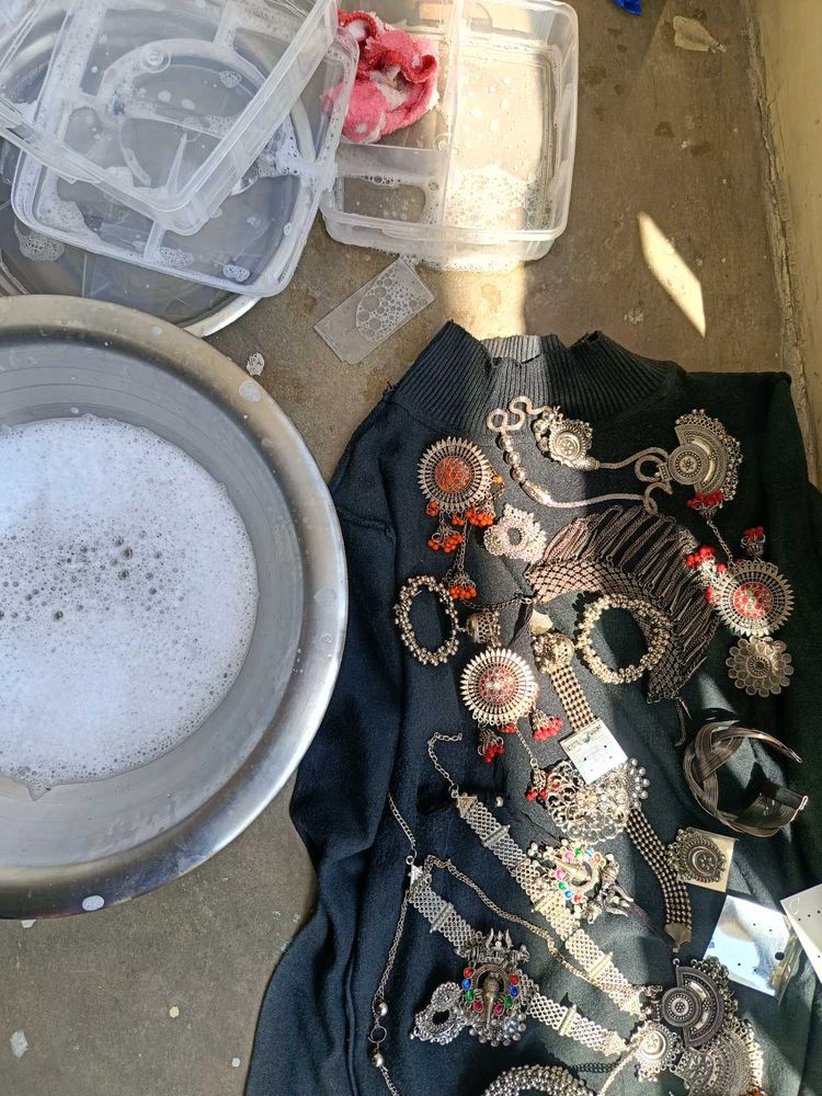 Ethnic Oxidized Silver Jewellery Set