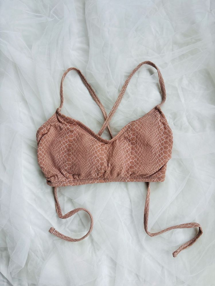 Stylish Snake Print Bikini Top