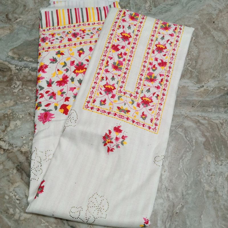 Flower Print Cotton Suit