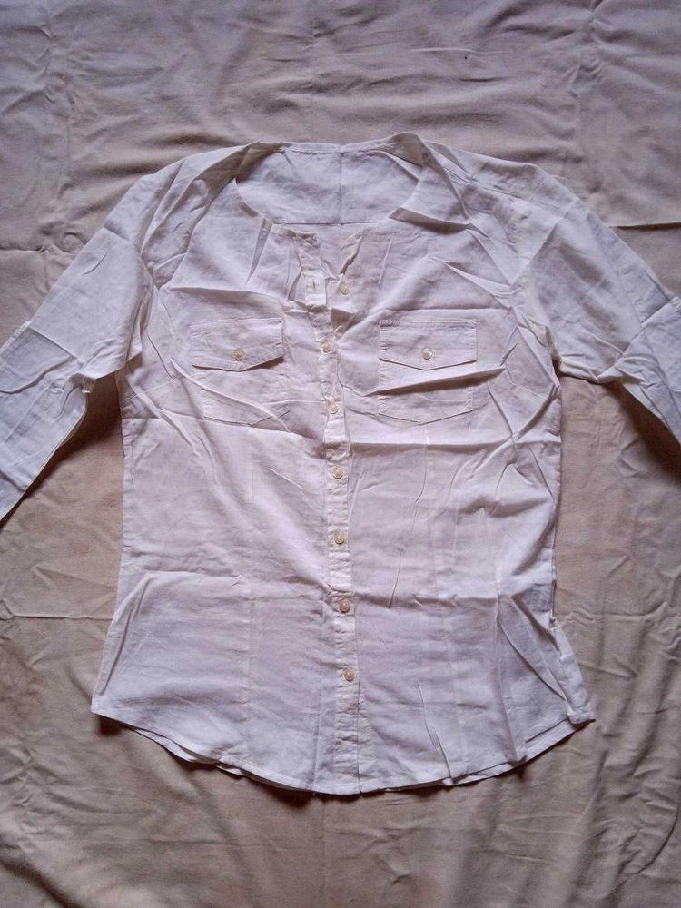 Classic White Button-Up Shirt