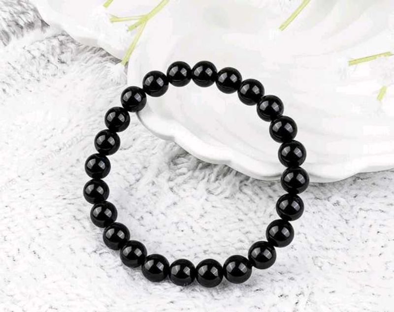 Elegant Black turmaline Beaded Bracelet